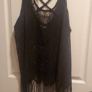 Black lace tank top